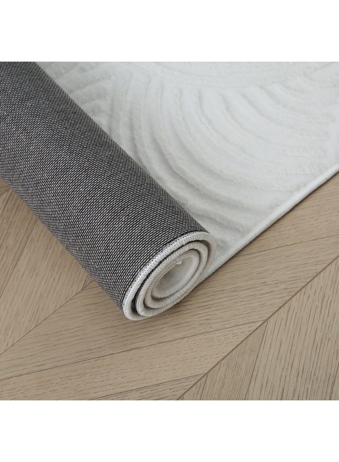 Home Box Jacquard Rabbit Fur Rug - White - 150x220 cm - Image 5